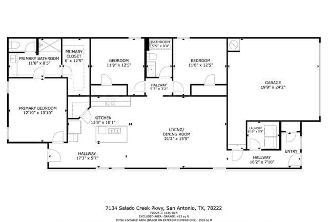 3-bedroom rental at 7134 Salado Creek in San Antonio, TX — photo 3